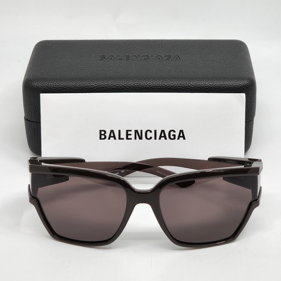 BALENCIAGA Unlimited Unisex Shield  Sunglasses Transparent  Brown - Picture 4 of 9